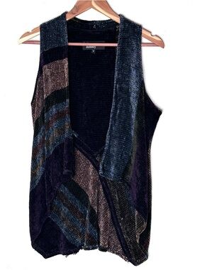 Barbara Holloway Handwoven Chenille  Geo Vest S